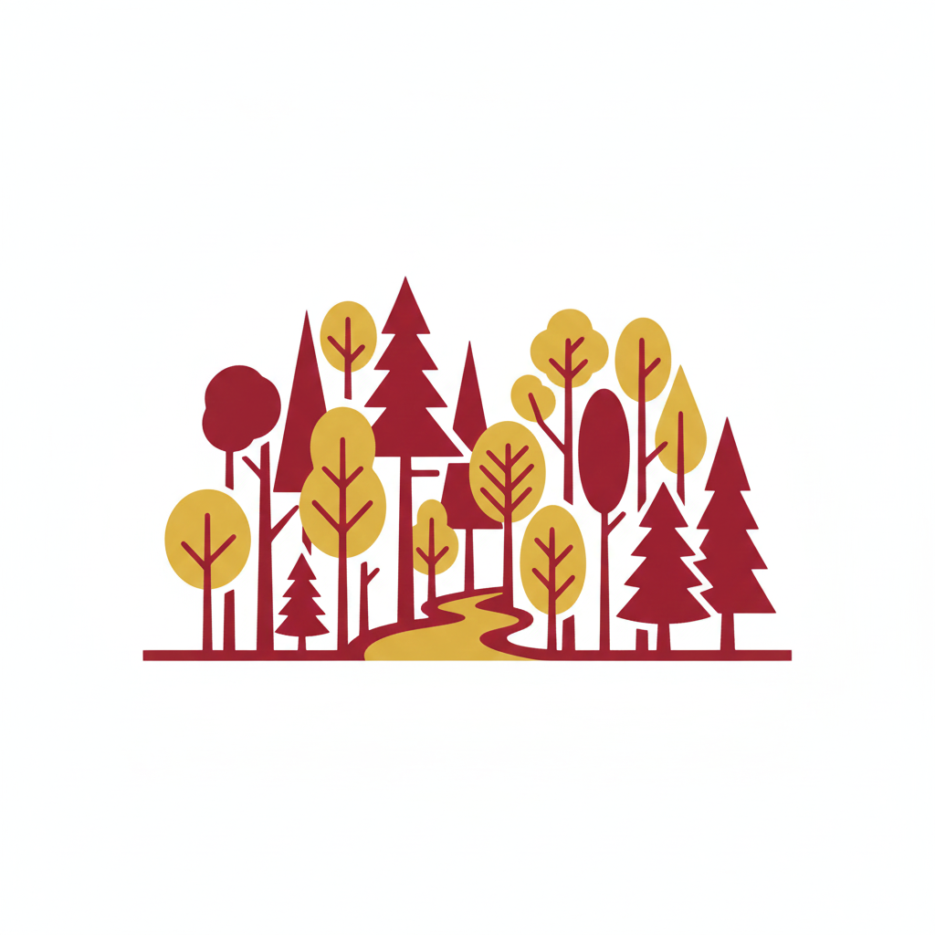Peaceful forest with a winding path symbolizing a calm healing journey